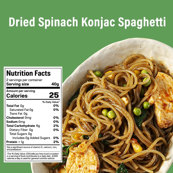 Espaguetis Konjac Sabor Espinacas