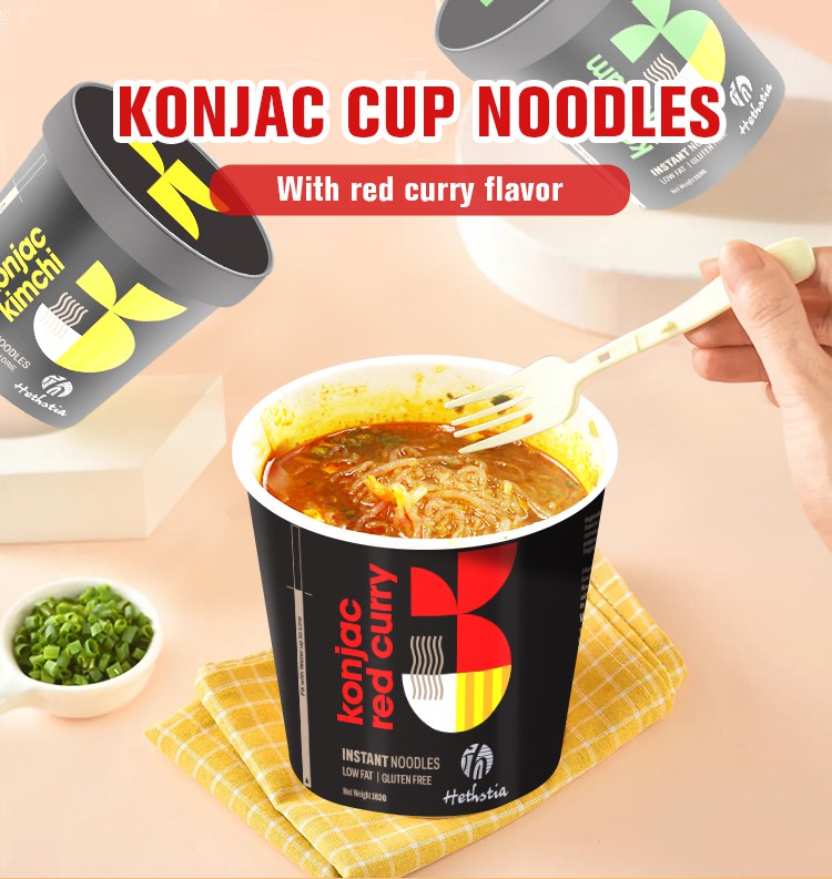 Tallarines Konjac sabor curry rojo, Hethstia Fideos Shirataki