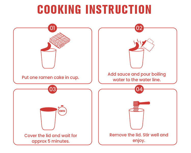 Instrucciones para preparar ramen instantáneo vegano