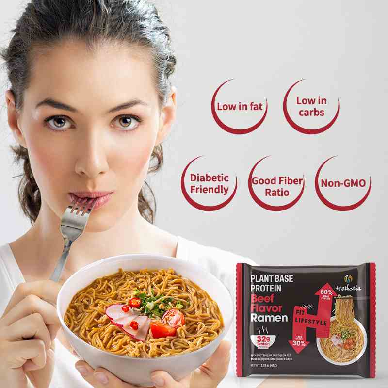 Fideos de carne con alto contenido proteico