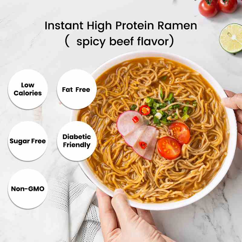 Fideos de carne con alto contenido proteico