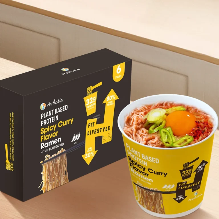 Fideos ricos en proteínas con sabor a curry picante