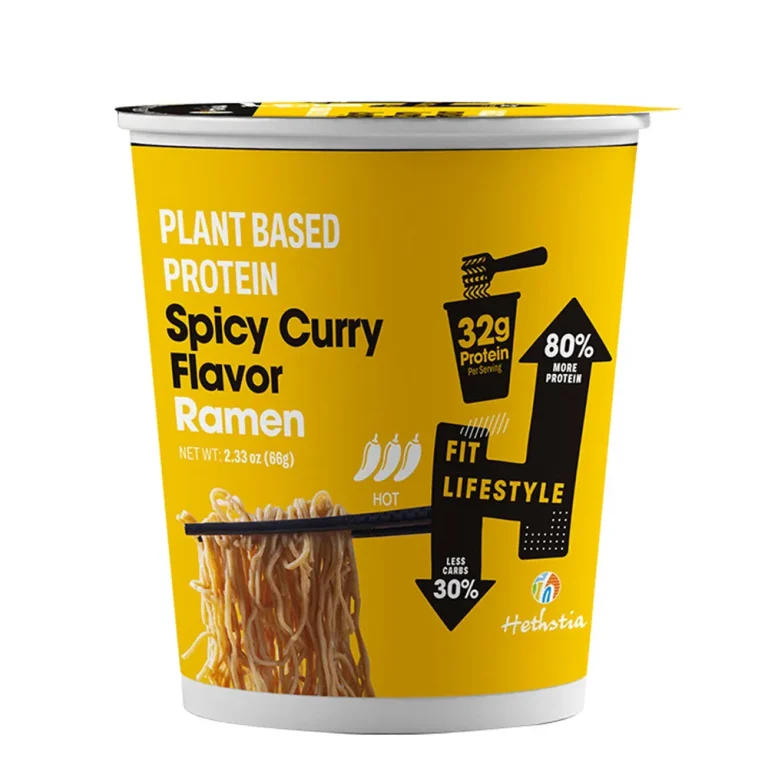 Fideos ricos en proteínas con sabor a curry picante